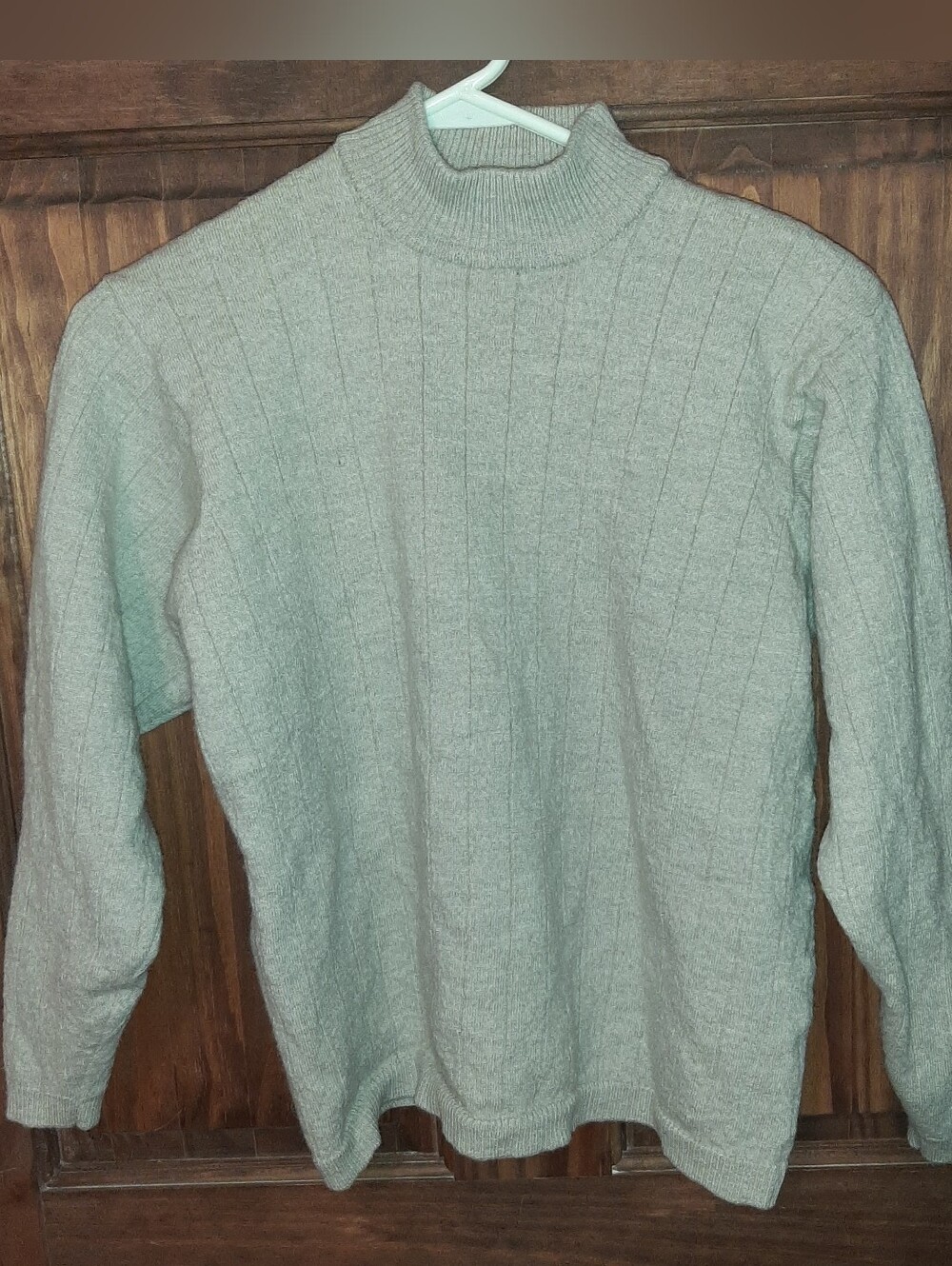 Brandini Men's Italian Merino Wool Mock Neck Sweater Gray Large